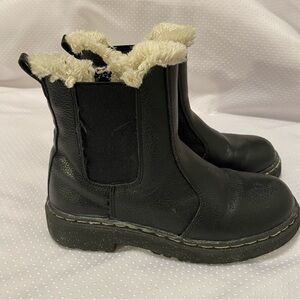 Sincerely‎ Jules Shoes Boots Girls Size 2 Side Zip Faux Fur Black